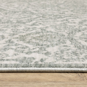 Oriental Weavers Echo Indoor Area Rug - Soft, Textured Polyester Yarn In Subtle Neutrals And Tonal Blues, Made In Egypt Teal,Ivory Polyester Eech02160235st