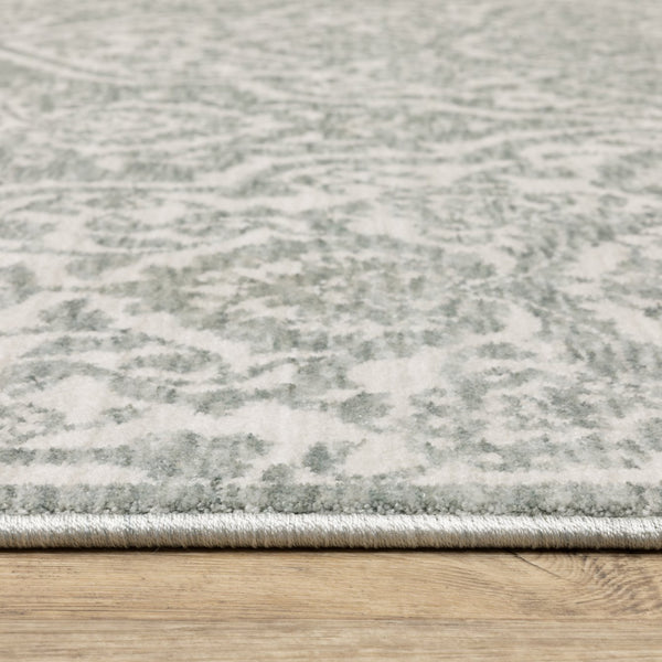 Oriental Weavers Echo Indoor Area Rug - Soft, Textured Polyester Yarn In Subtle Neutrals And Tonal Blues, Made In Egypt Teal,Ivory Polyester Eech02160235st