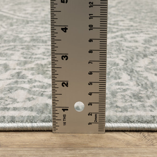 Oriental Weavers Echo Indoor Area Rug - Soft, Textured Polyester Yarn In Subtle Neutrals And Tonal Blues, Made In Egypt Teal,Ivory Polyester Eech02160235st