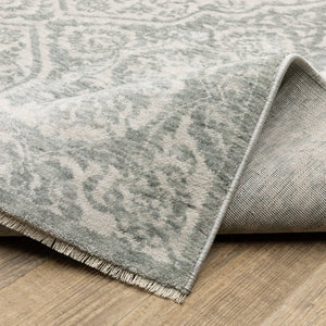 Oriental Weavers Echo Indoor Area Rug - Soft, Textured Polyester Yarn In Subtle Neutrals And Tonal Blues, Made In Egypt Teal,Ivory Polyester Eech02160235st