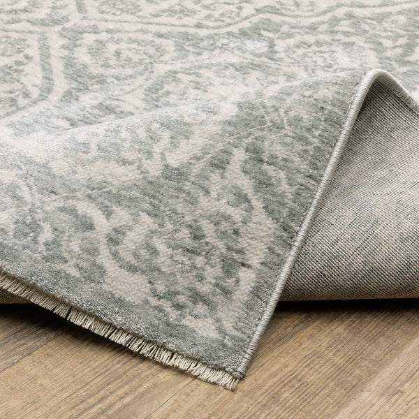 Oriental Weavers Echo Indoor Area Rug - Soft, Textured Polyester Yarn In Subtle Neutrals And Tonal Blues, Made In Egypt Teal,Ivory Polyester Eech02160235st
