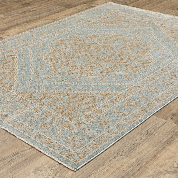 Oriental Weavers Echo Indoor Area Rug - Soft, Textured Polyester In Trendy Neutrals And Blues, Perfect For Any Space Brown,Pale Blue Polyester Eech03160235st