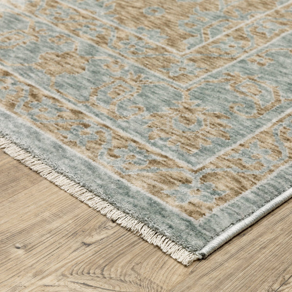 Oriental Weavers Echo Indoor Area Rug - Soft, Textured Polyester In Trendy Neutrals And Blues, Perfect For Any Space Brown,Pale Blue Polyester Eech03160235st