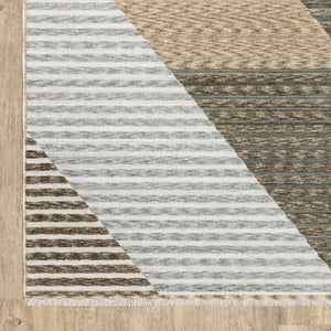 Oriental Weavers Echo Indoor Area Rug – Soft, Textured Polyester In Tonal Blues And Neutrals – Modern Elegance Beige,Grey Polyester Eech04100153st