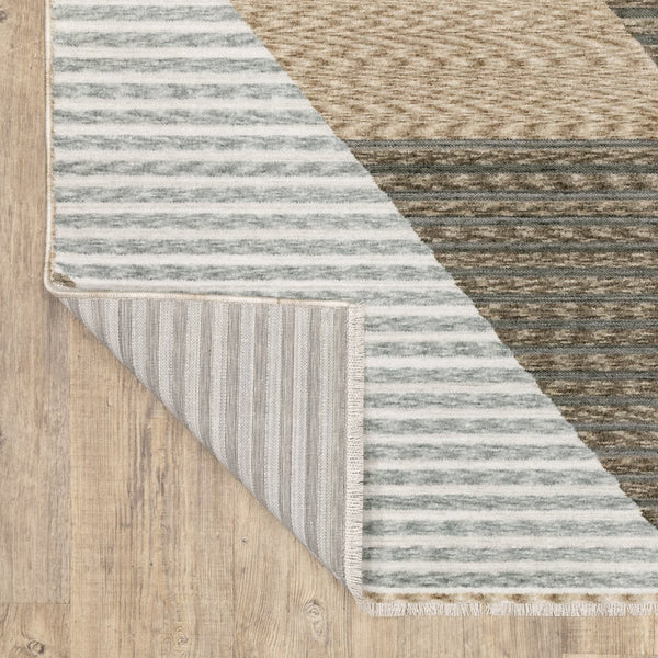 Oriental Weavers Echo Indoor Area Rug – Soft, Textured Polyester In Tonal Blues And Neutrals – Modern Elegance Beige,Grey Polyester Eech04100153st