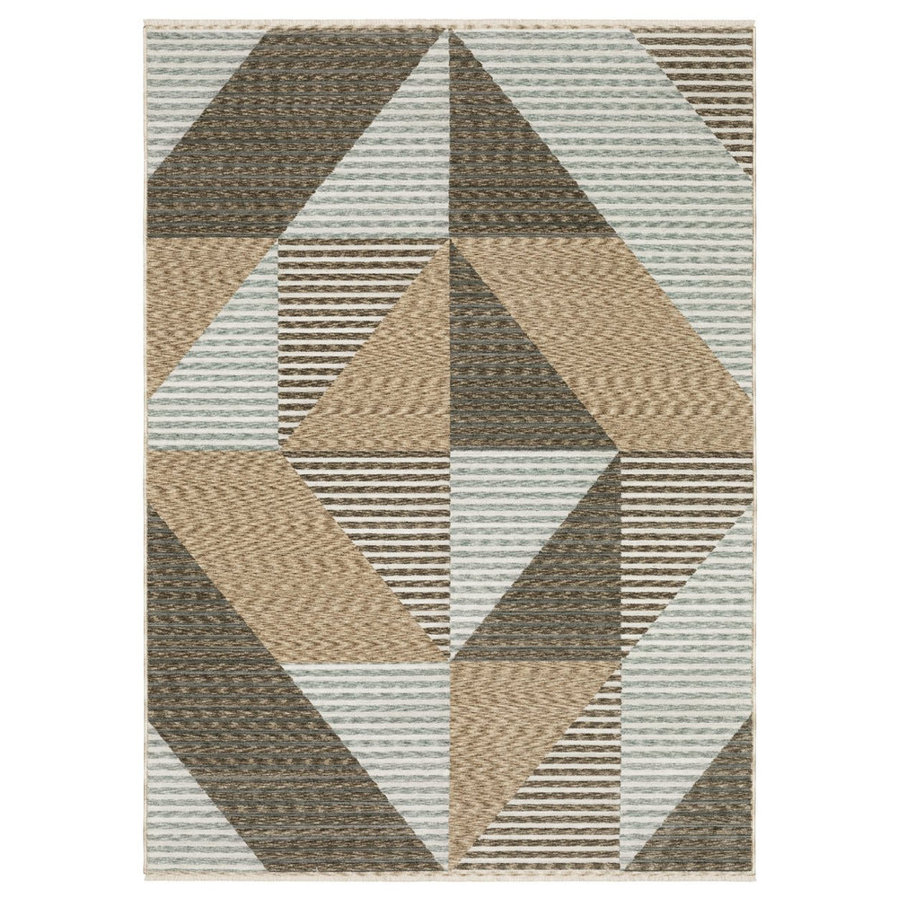 Oriental Weavers Echo Indoor Area Rug – Soft, Textured Polyester In Tonal Blues And Neutrals – Modern Elegance Beige,Grey Polyester Eech04100153st