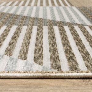 Oriental Weavers Echo Indoor Area Rug – Soft, Textured Polyester In Tonal Blues And Neutrals – Modern Elegance Beige,Grey Polyester Eech04100153st