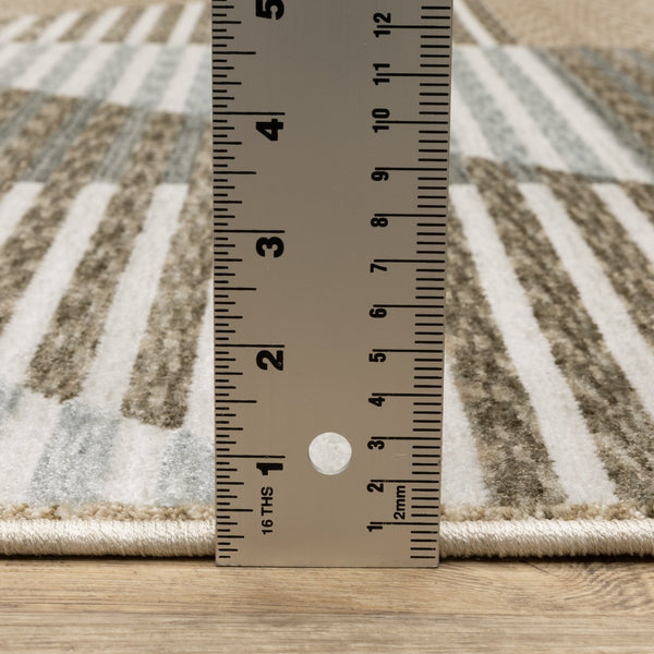 Oriental Weavers Echo Indoor Area Rug – Soft, Textured Polyester In Tonal Blues And Neutrals – Modern Elegance Beige,Grey Polyester Eech04100153st