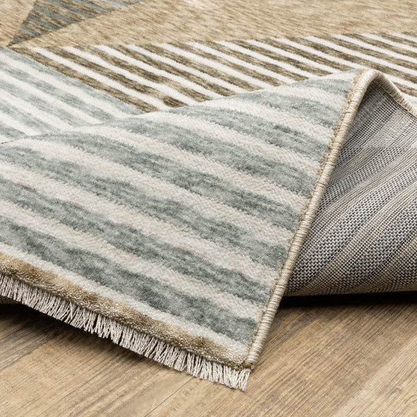 Oriental Weavers Echo Indoor Area Rug – Soft, Textured Polyester In Tonal Blues And Neutrals – Modern Elegance Beige,Grey Polyester Eech04100153st