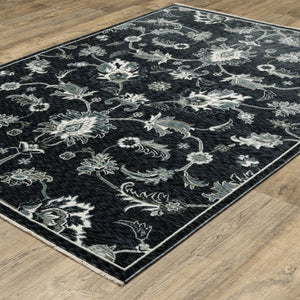 Oriental Weavers Echo Indoor Area Rug - Luxurious Power-loomed Polyester With Modern Geometric And Persian Styles Blue,Ivory Polyester Eech05160235st