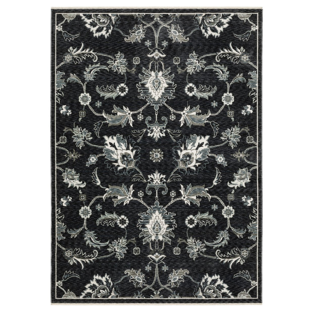 Oriental Weavers Echo Indoor Area Rug - Luxurious Power-loomed Polyester With Modern Geometric And Persian Styles Blue,Ivory Polyester Eech05160235st