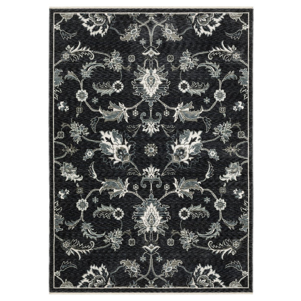 Oriental Weavers Echo Indoor Area Rug - Luxurious Power-loomed Polyester With Modern Geometric And Persian Styles Blue,Ivory Polyester Eech05160235st