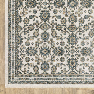 Oriental Weavers Echo Indoor Area Rug - Soft, Textured Polyester In Subtle Neutrals And Tonal Blues For Any Space Ivory,Blue Polyester Eech06200296st