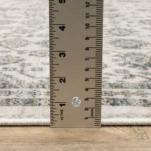 Oriental Weavers Echo Indoor Area Rug - Soft, Textured Polyester In Subtle Neutrals And Tonal Blues For Any Space Ivory,Blue Polyester Eech06200296st