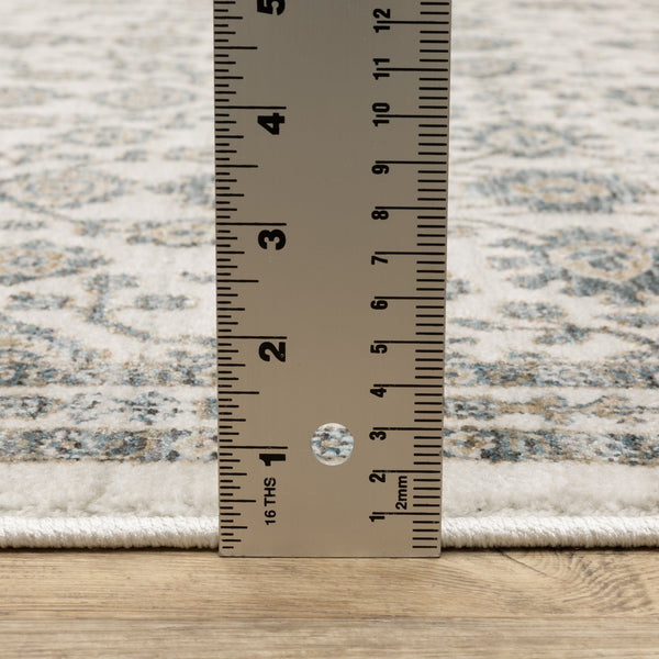 Oriental Weavers Echo Indoor Area Rug - Soft, Textured Polyester In Subtle Neutrals And Tonal Blues For Any Space Ivory,Blue Polyester Eech06200296st