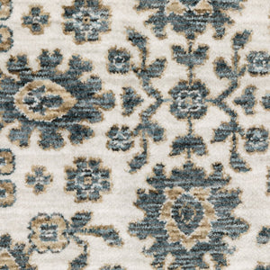 Oriental Weavers Echo Indoor Area Rug - Soft, Textured Polyester In Subtle Neutrals And Tonal Blues For Any Space Ivory,Blue Polyester Eech06200296st
