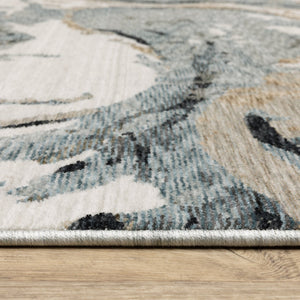 Oriental Weavers Echo Indoor Area Rug - Contemporary Power-loomed Design In Soft Textured Polyester Yarn, Egypt Made Steel Blue,Ivory Polyester Eech07100153st