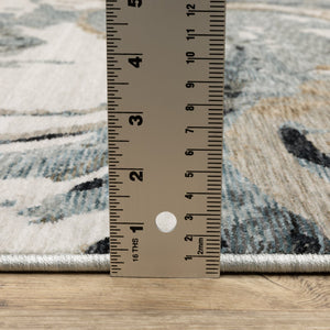 Oriental Weavers Echo Indoor Area Rug - Contemporary Power-loomed Design In Soft Textured Polyester Yarn, Egypt Made Steel Blue,Ivory Polyester Eech07100153st