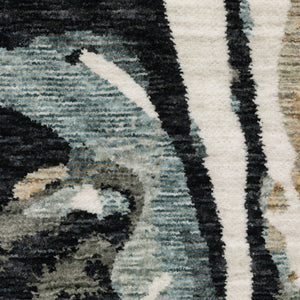 Oriental Weavers Echo Indoor Area Rug - Contemporary Power-loomed Design In Soft Textured Polyester Yarn, Egypt Made Steel Blue,Ivory Polyester Eech07100153st