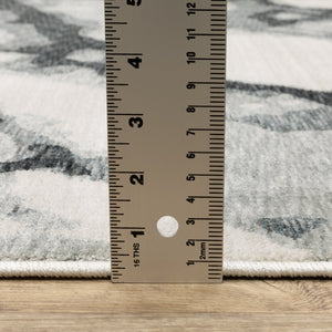 Oriental Weavers Echo Ech08 Indoor Area Rug - Soft Textured Polyester In Subtle Neutrals & Tonal Blues, Modern Design Blue,Ivory Polyester Eech08200296st