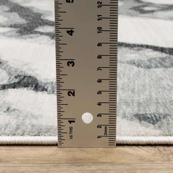 Oriental Weavers Echo Ech08 Indoor Area Rug - Soft Textured Polyester In Subtle Neutrals & Tonal Blues, Modern Design Blue,Ivory Polyester Eech08200296st