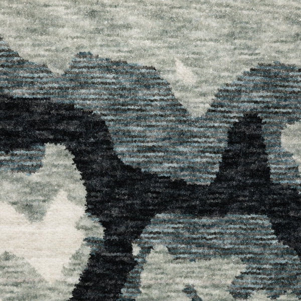 Oriental Weavers Echo Ech08 Indoor Area Rug - Soft Textured Polyester In Subtle Neutrals & Tonal Blues, Modern Design Blue,Ivory Polyester Eech08200296st