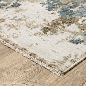 Oriental Weavers Echo Indoor Area Rug - Soft Polyester Fabric In Subtle Neutrals And Tonal Blues, Modern & Classic Design Beige,Teal Polyester Eech11300394st