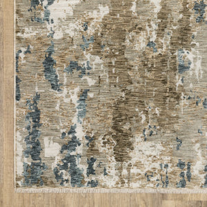 Oriental Weavers Echo Indoor Area Rug - Soft Polyester Fabric In Subtle Neutrals And Tonal Blues, Modern & Classic Design Beige,Teal Polyester Eech11300394st