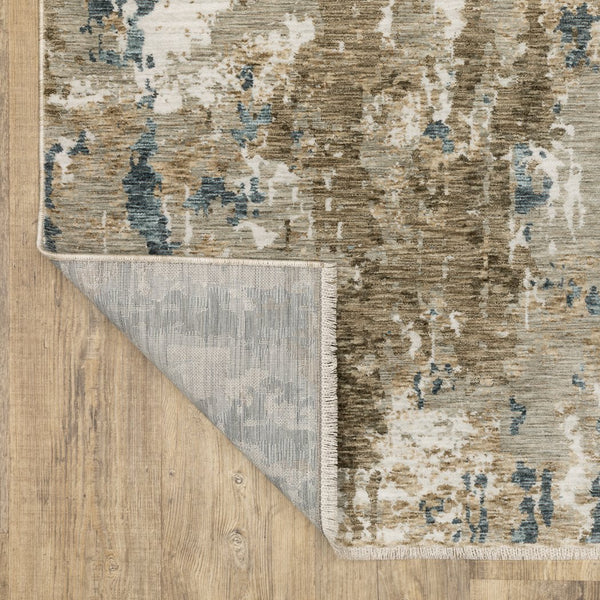 Oriental Weavers Echo Indoor Area Rug - Soft Polyester Fabric In Subtle Neutrals And Tonal Blues, Modern & Classic Design Beige,Teal Polyester Eech11300394st