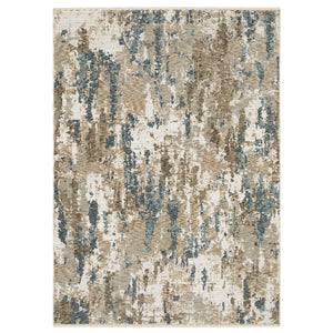 Oriental Weavers Echo Indoor Area Rug - Soft Polyester Fabric In Subtle Neutrals And Tonal Blues, Modern & Classic Design Beige,Teal Polyester Eech11300394st