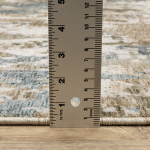 Oriental Weavers Echo Indoor Area Rug - Soft Polyester Fabric In Subtle Neutrals And Tonal Blues, Modern & Classic Design Beige,Teal Polyester Eech11300394st