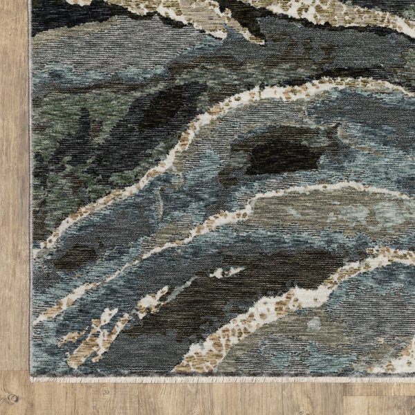 Oriental Weavers Echo Indoor Area Rug - Soft Textured Polyester In Stylish Neutrals And Tonal Blues For Modern Spaces Blue,Green Polyester Eech12200296st