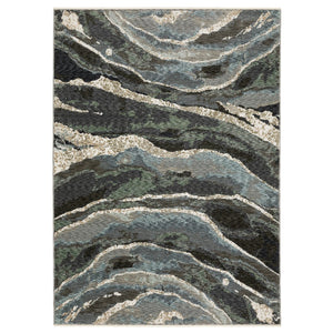 Oriental Weavers Echo Indoor Area Rug - Soft Textured Polyester In Stylish Neutrals And Tonal Blues For Modern Spaces Blue,Green Polyester Eech12200296st