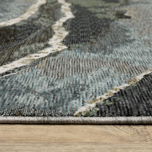 Oriental Weavers Echo Indoor Area Rug - Soft Textured Polyester In Stylish Neutrals And Tonal Blues For Modern Spaces Blue,Green Polyester Eech12200296st