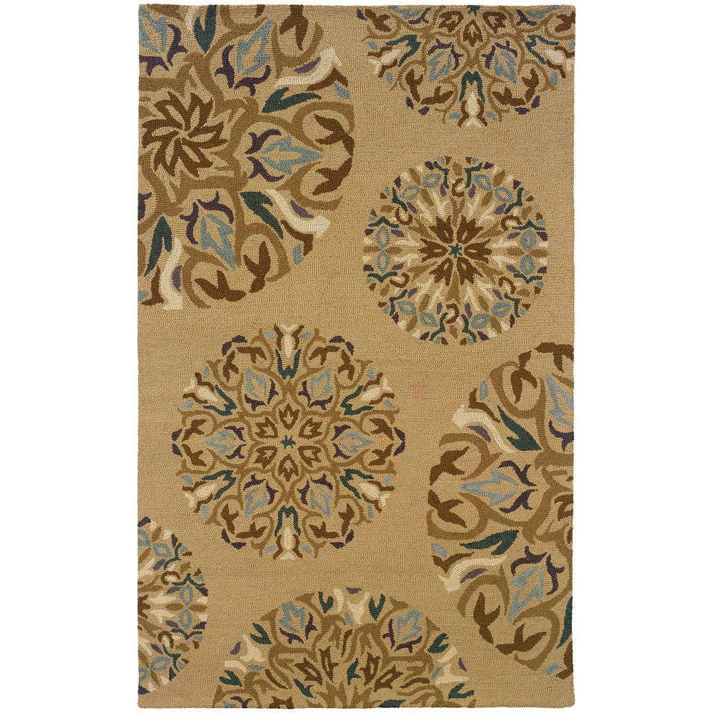 Oriental Weavers Eden Hand-tufted Area Rug In Classic Floral Motifs - Cozy, Stylish, And Perfect For Any Room Tan,Blue Wool E87102305396st