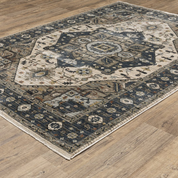 Oriental Weavers Eliana Indoor Area Rug - Luxurious Traditional Persian Design With Striking Mineral Tones Blue,Brown Polyester Eeli05300394st