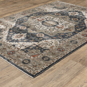 Oriental Weavers Eliana Luxurious Indoor Area Rug With Traditional Persian Design In Striking Mineral Tones Blue,Grey Polyester Eeli07160235st