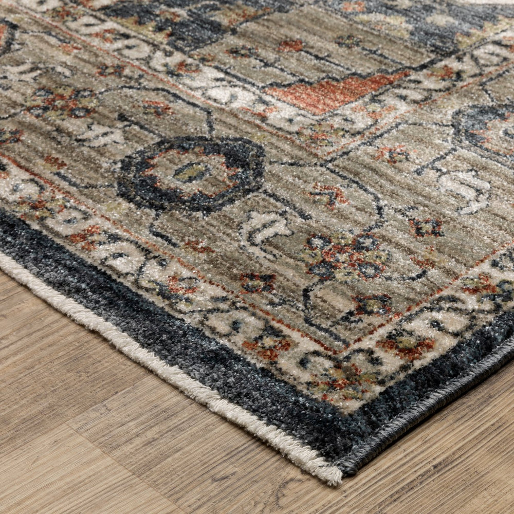 Oriental Weavers Eliana Luxurious Indoor Area Rug With Traditional Persian Design In Striking Mineral Tones Blue,Grey Polyester Eeli07160235st
