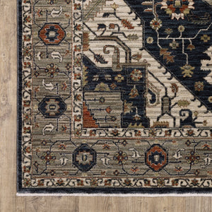 Oriental Weavers Eliana Luxurious Indoor Area Rug With Traditional Persian Design In Striking Mineral Tones Blue,Grey Polyester Eeli07160235st