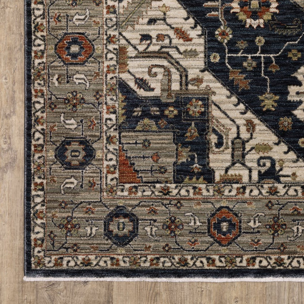 Oriental Weavers Eliana Luxurious Indoor Area Rug With Traditional Persian Design In Striking Mineral Tones Blue,Grey Polyester Eeli07160235st