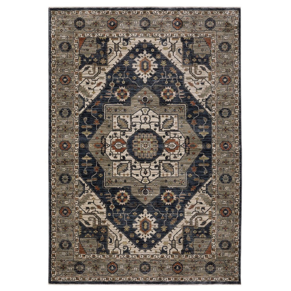 Oriental Weavers Eliana Luxurious Indoor Area Rug With Traditional Persian Design In Striking Mineral Tones Blue,Grey Polyester Eeli07160235st