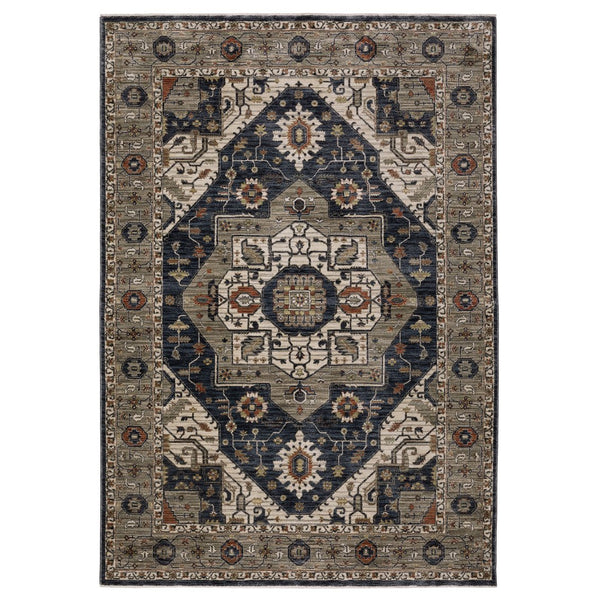 Oriental Weavers Eliana Luxurious Indoor Area Rug With Traditional Persian Design In Striking Mineral Tones Blue,Grey Polyester Eeli07160235st