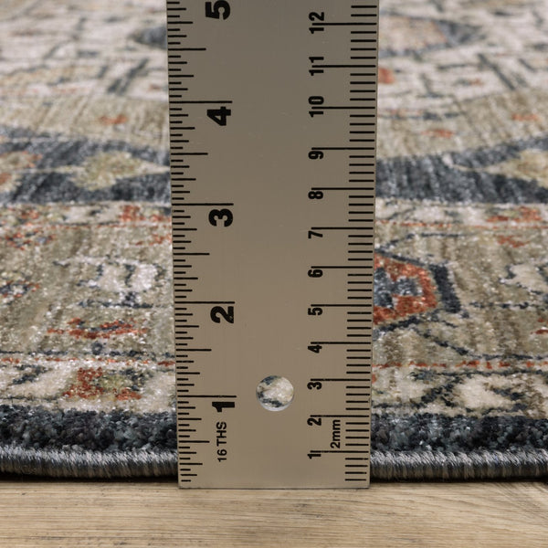 Oriental Weavers Eliana Luxurious Indoor Area Rug With Traditional Persian Design In Striking Mineral Tones Blue,Grey Polyester Eeli07160235st