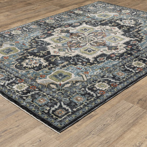 Oriental Weavers Eliana Luxurious Textured Indoor Area Rug With Traditional Persian Design And Striking Mineral Tones Navy,Blue Polyester Eeli09160235st