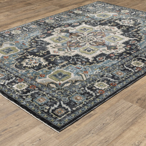 Oriental Weavers Eliana Luxurious Textured Indoor Area Rug With Traditional Persian Design And Striking Mineral Tones Navy,Blue Polyester Eeli09160235st