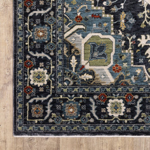 Oriental Weavers Eliana Luxurious Textured Indoor Area Rug With Traditional Persian Design And Striking Mineral Tones Navy,Blue Polyester Eeli09160235st