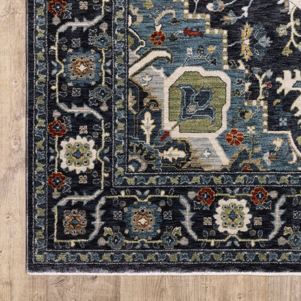 Oriental Weavers Eliana Luxurious Textured Indoor Area Rug With Traditional Persian Design And Striking Mineral Tones Navy,Blue Polyester Eeli09160235st