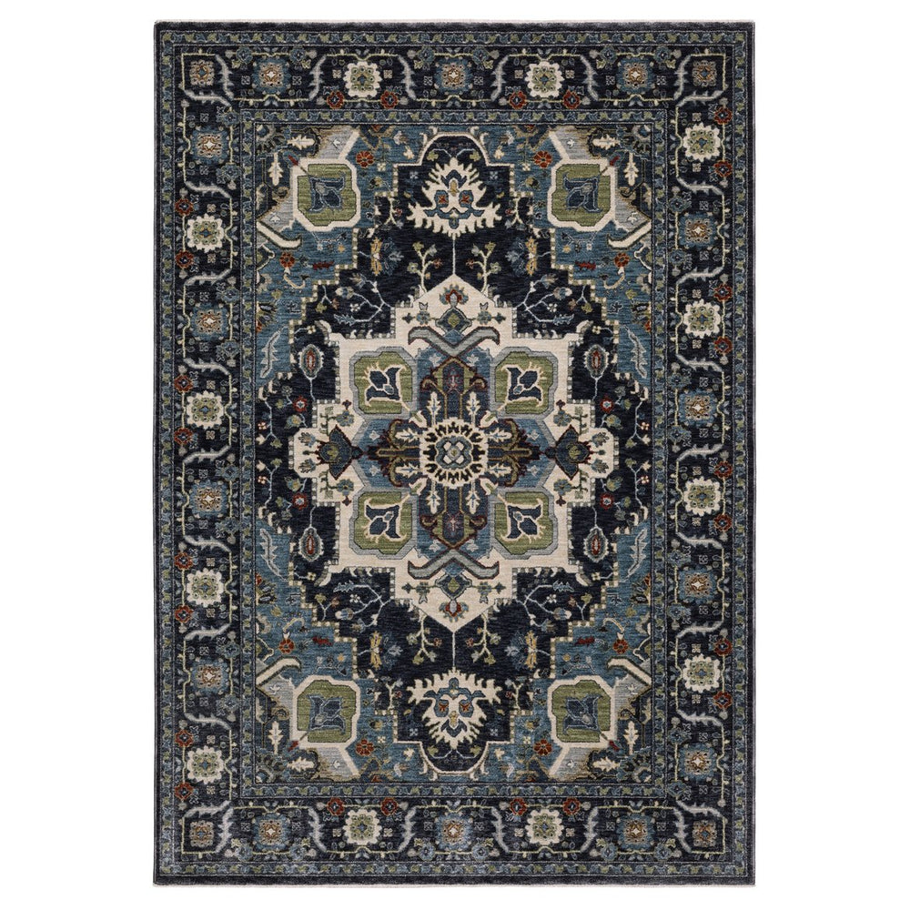 Oriental Weavers Eliana Luxurious Textured Indoor Area Rug With Traditional Persian Design And Striking Mineral Tones Navy,Blue Polyester Eeli09160235st