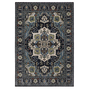 Oriental Weavers Eliana Luxurious Textured Indoor Area Rug With Traditional Persian Design And Striking Mineral Tones Navy,Blue Polyester Eeli09160235st