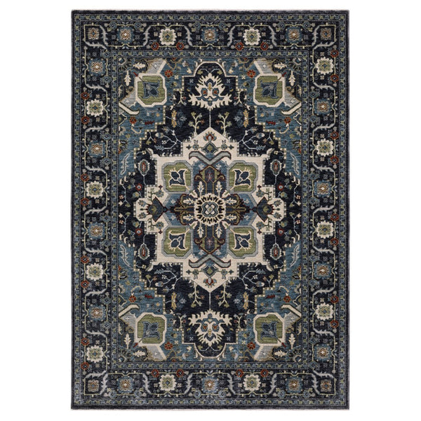 Oriental Weavers Eliana Luxurious Textured Indoor Area Rug With Traditional Persian Design And Striking Mineral Tones Navy,Blue Polyester Eeli09160235st